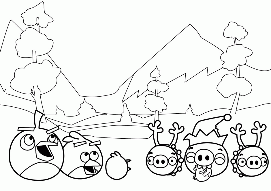Plansa de colorat cu Angry Birds 74 129
